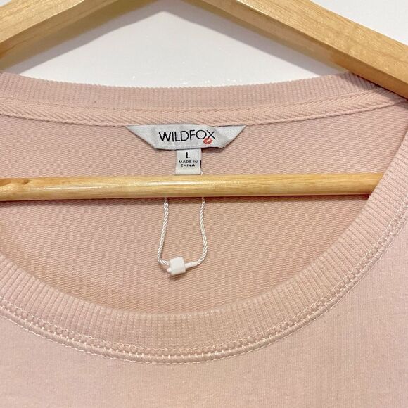 Wildfox Peach Drop Shoulder Cocktails Sweatshirt Sz Large NWOT - Picture 8 of 8